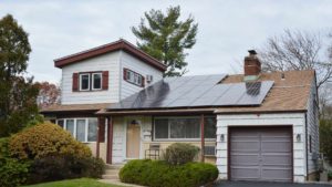 solar panel on residential roof