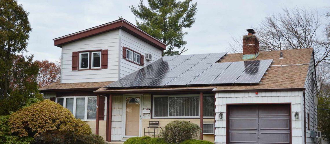 solar panel on residential roof